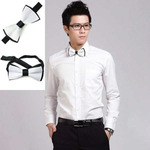 Vogue Men's Tuxedo Adjustable Silk Bow Tie Gift Box White Black Color For Men Formal Wedding Party Groom Free Shipping LH-001