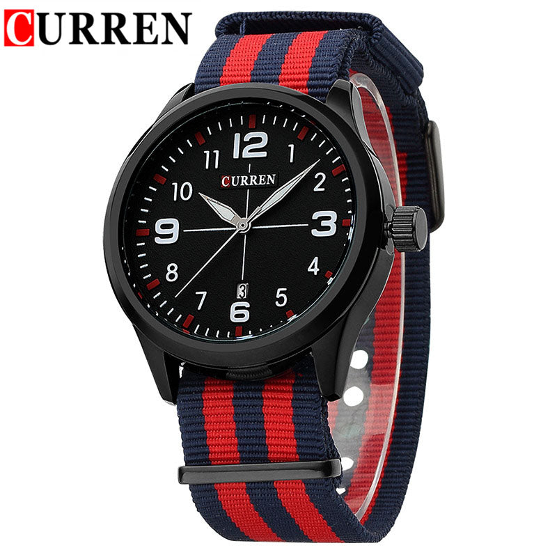 Curren Watches Men Top Brand Luxury Nylon Strap Wristwatches Men's Quartz Sports Watches relogio masculino 8195