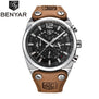 BENYAR Large dial design Chronograph Sport Mens Watches Fashion Brand Military waterproof Quartz Watch Clock Relogio Masculino