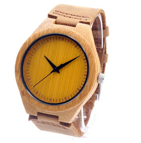 BOBO BIRD New Colorful Natural Bamboo Wood Men Watches With Real Leather Strap Relogio Masculino In Gift Box