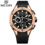 Megir New Fashion Big Dial Chronograph Watch Men Luxury Top Brand Quartz Military Student Sport Watch Silicone Men's Wristwatch