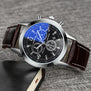 Faux Leather Mens Blue Ray Glass Watch Women Business Style Stainless Steel Dial Quartz Wrist Watches Relogio Masculino #LH