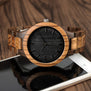 BOBO BIRD Men's Walnut and Ebony Wooden Watch with All Wood Strap Quartz Analog watch with Quality Miyota Movement clock gifts