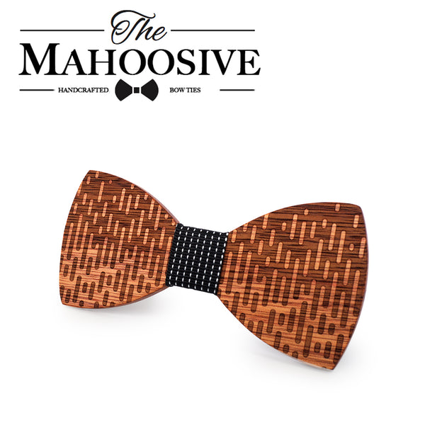 MAHOOSIVE Wood Bow Tie Wedding Decoration High Quality Handmade Wooden Bow Ties with Case Free Ultra-light Fashion