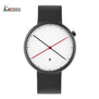 Enmex creative style cool wristwatch two balance hands with calendar stainless steel strap fashion Stylish clock quartz watch