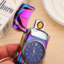 COXRY USB Charging Flameless Lighter Gold Car Model Men Watches 2018 Luxury Brand Men's Watches Quartz Toys Collection Clock Men