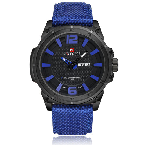 NAVIFORCE Top Brand Military Watches Men Fashion Casual Canvas Leather Sport Quartz Wristwatches Male Clock Relogio Masculino