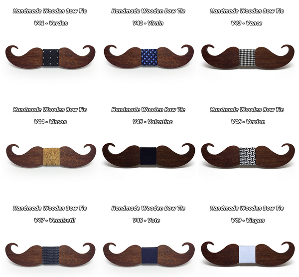 Mahoosive novelty neckties Handmade mustache Wooden bow tie men bowtie mens neck ties factory wholesale free shipping