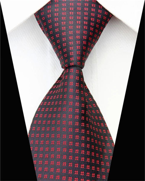 Fashion Mens Accessories Check Pattern Business Silk Tie Geometric Jacquard Woven Necktie for Men 3"/7.5cm