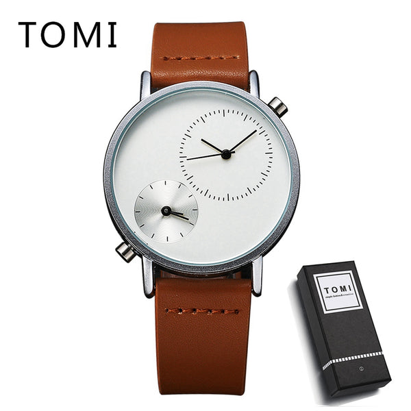 TOMI Minimalist Design Switzerland Watches Carnival Luxury Brand Watch New Men Business Quartz Watch Casual Leather Wristwatches