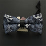 AWAYTR Classic Black Skull Printted Neck Tie for Wedding Men Fashion Business Bow Tie Neckwear Denim Print Bowtie 12*6cm