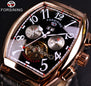 Forsining Date Month Display Rose Gold Case Mens Watches Top Brand Luxury Automatic Watch Montre Homme Clock Men Casual Watch