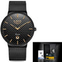 LIGE Fashion Mens Watches Top Brand Luxury Ultra Thin Quartz Watch Men Steel Mesh Strap Waterproof Gold Watch Relogio Masculino