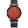 GEEKTHINK Top Luxury Brand Quartz watch men Black Casual Japan Movt stainless steel Mesh strap ultra thin clock male