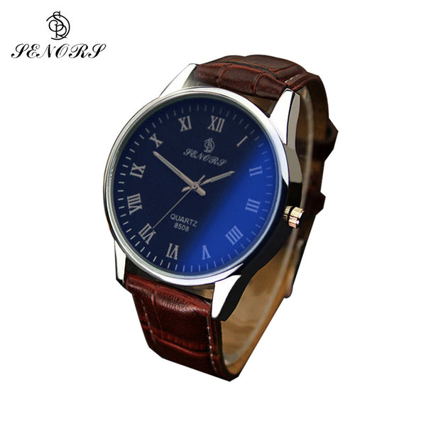 SENORS Men Watches Sports Quartz Clock Man Male Fashion Leather Watch Top Brand Luxury Wristwatch Relogio Masculino Gifts