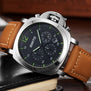 GIMTO Watch Men Luxury Brand Quartz Watch Military Sport Chronograph Watches Genuine Leather Men's Wristwatch Relogio Masculino