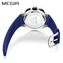 Megir New Fashion Big Dial Chronograph Watch Men Luxury Top Brand Quartz Military Student Sport Watch Silicone Men's Wristwatch