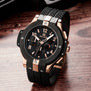 Megir Men's Chronograph Watch Men Quartz Big Dial Army Military Watches Male Silicone Clock Wristswatch Hour Relogio Masculino