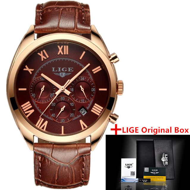 2017 luxury brand newFashion Leather Strap Multifunction Watches Men Quartz Watch Waterproof Wristwatches Male Table Relojes