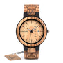 BOBO BIRD V-O26 Zebra Wood Dress Wrist Watches Men High Quality Quartz Watch Date Display with Oversea Warehouse