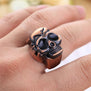 Fashion Unisex Retro Vintage Finger Skull Ring Watch Clamshell Watch wholesale Free shipping