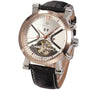 FORSINING Tourbillon Wrap Mens Watches Automatic Watch Golden Case Calendar Male Clock Black Mechanical Watch Relogio Masculino