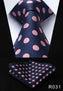 Polka Dot 3.4" 100%Silk Wedding Jacquard Woven Men Tie Necktie Pocket Square Handkerchief Set Suit #RD1