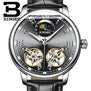 Switzerland watches men luxury brand BINGER sapphire Water Resistant toubillon full steel Mechanical Wristwatches B-8607M-4