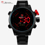 Gulper SHARK Sport Watch Digital LED Men Top Brand Luxury Black Red Calendar Steel Band Wrist Quartz Watches Reloj Hombre /SH105