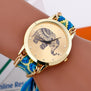 2017 Bayan Saatleri Fashion Bracelet Watch Women Braided Elephant Round Dial Quartz Watch Clock Female wristwatch Relojes Mujer