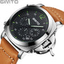 GIMTO Watch Men Luxury Brand Quartz Watch Military Sport Chronograph Watches Genuine Leather Men's Wristwatch Relogio Masculino
