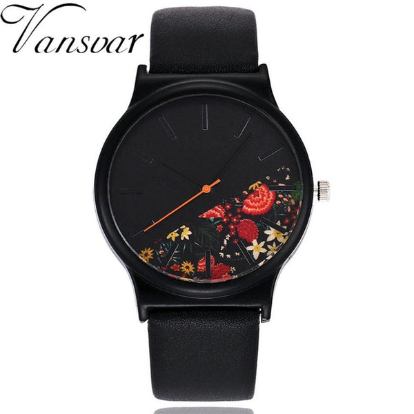 Vansvar Quartz Wristwatches Reloj Mujer Fashion Casual Women's Watches Leather Bracelet Ladies Analog Watch 17DEC18