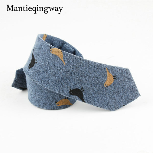 Mantieqingway 6cm Mens Cotton Casual Necktie Wedding Groom Jacquard Neck Ties Print Birds Gravatas Leaves Business Neckwear