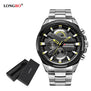 LONGBO Top Brand Pilot Military Sport Men Quartz Watch Dynamic Fashion Wristwatch Full Steel Waterproof Clock Relogio Masculino