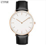 Dropshipping High Quality Rose Gold Dial Watch Men Leather Waterproof Wristwatch Women Dress Fashion Japan Quartz Movement Saat