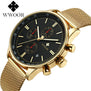 WWOOR Luxury Brand Watch Men's Casual Business Stainless Steel Mesh band Sport men Quartz Watch Fashion Thin Clock Chronograph