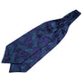 Party Classic Pocket Square Wedding RF427GS Navy Blue Green Paisley Men Silk Cravat Ascot Tie Handkerchief Set