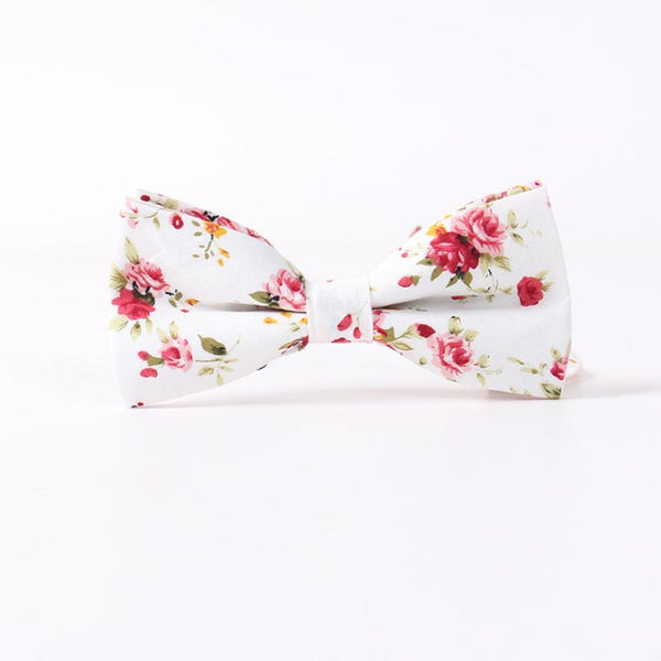 Mantieqingway Floral Printed Cotton Bowtie for Men Wedding Gentlemen Skinny Bow Tie Suits Tie Gravatas Slim Bowknot Cravats