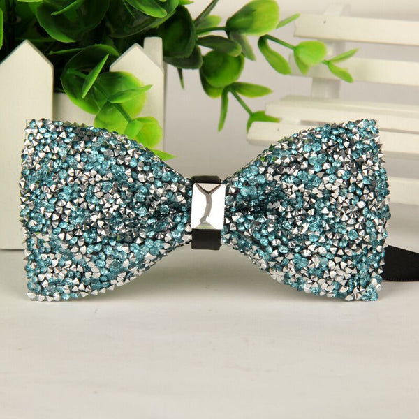 Hand made mens bowtie Silver crystal and gem bow tie 2016 new arrival gentlemen fashion casual gravata borboleta masculina lot