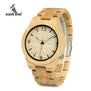 BOBO BIRD WD27 Bamboo Wooden Watch for Men Unique Lug Design Top Brand Luxury Quartz Wood Band Night Green Pointer Wrist Watches