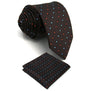 A37 Brown Blue Red Polka Dots Men's Ties Necktie Silk Fashion Novelty Dress for male Classic Brand New extra long size Hankies