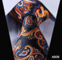 TF2014N Dark Blue Orange Floral 100% Silk New Hot Jacquard Woven Classic Man's Tie Necktie