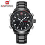 Men's NAVIFORCE Luxury Brand Sport Watches Men Dual Display LED Digital Waterproof Full Steel Quartz Watch Man Clock+origin box
