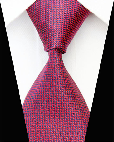 Fashion Mens Accessories Check Pattern Business Silk Tie Geometric Jacquard Woven Necktie for Men 3"/7.5cm