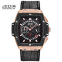 JEDIR Men Watches fashion New Luxury Brand Pirate Hollow Leather Clock Male Casual Sport Watch Men Luminous Wrist Quartz Watch