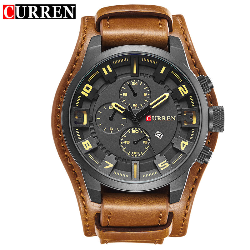 Relogio Masculino Curren Steampunk Sports Men Watch Top Brand Luxury Army Military Uhr Quartz Men Wrist Watch Reloj Hombre 8225