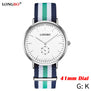LONGBO Brand Fashion Lovers Watch For Men 41mm Dial Simple NATO Nylon Braided Waterproof Unisex Quartz Wrist Watches Women 80255
