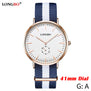 LONGBO Brand Fashion Lovers Watch For Men 41mm Dial Simple NATO Nylon Braided Waterproof Unisex Quartz Wrist Watches Women 80255