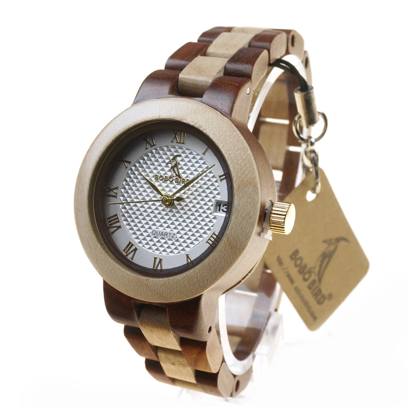 2017 Luxury Brand BOBO BIRD Watches Full Wooden Women Wristwatch Casual Calendar Quartz-watch relogio feminino B-M19