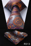 Paisley Floral 3.4" 100%Silk Wedding Jacquard Woven Men Tie Necktie Pocket Square Handkerchief Set Suit #RF1